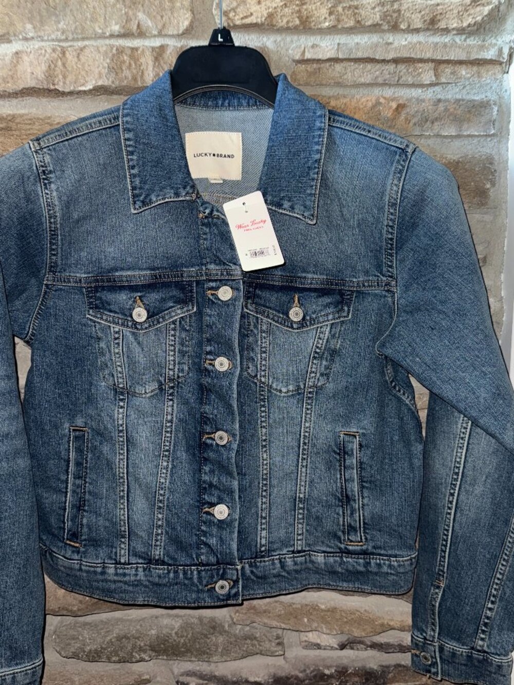 LUCKY BRAND Women's Tomboy Trucker Denim Jacket Medium RGLE/430 Blue NWT